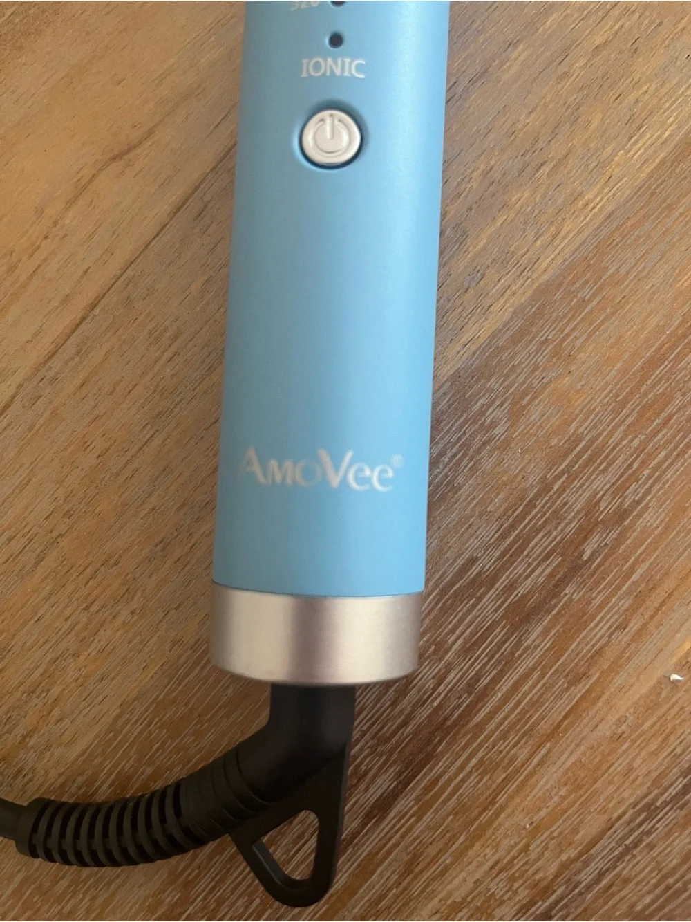 AmoVee Ionic Straightening Brush Blue Electric 4 Heat Settings 430°F